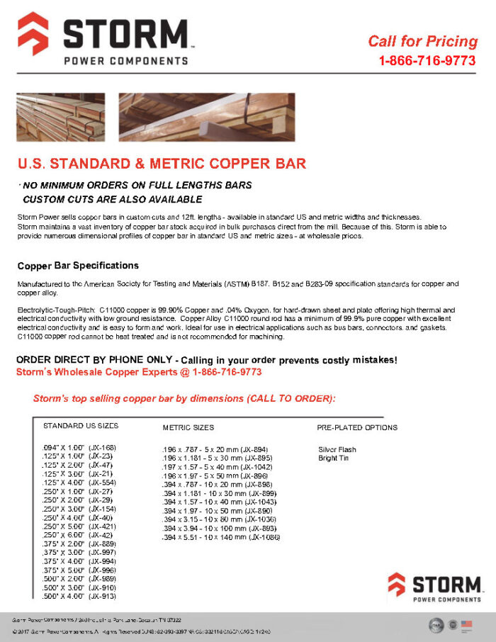 Catalog Cut Sheets - Storm Power Components