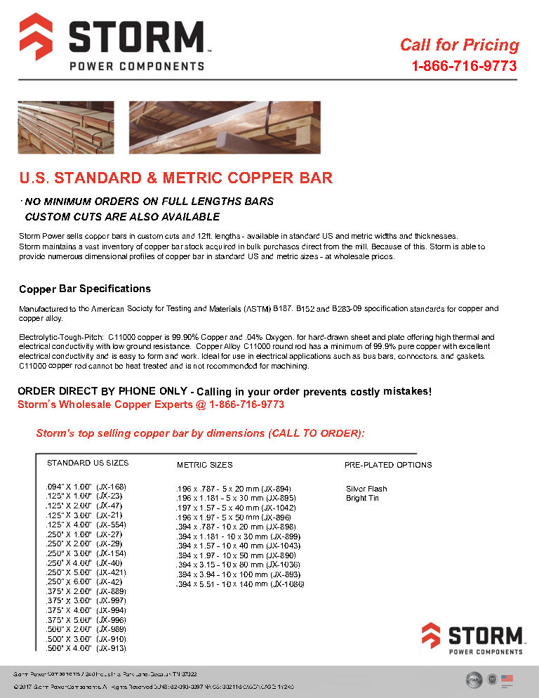 copper bar stock sheet