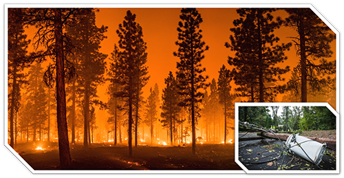 wildfire and hurricane image