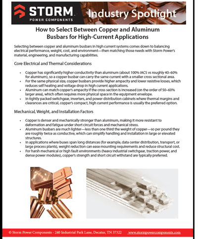 Selecting Between Copper and Aluminum for Busbars - Storm Power Components